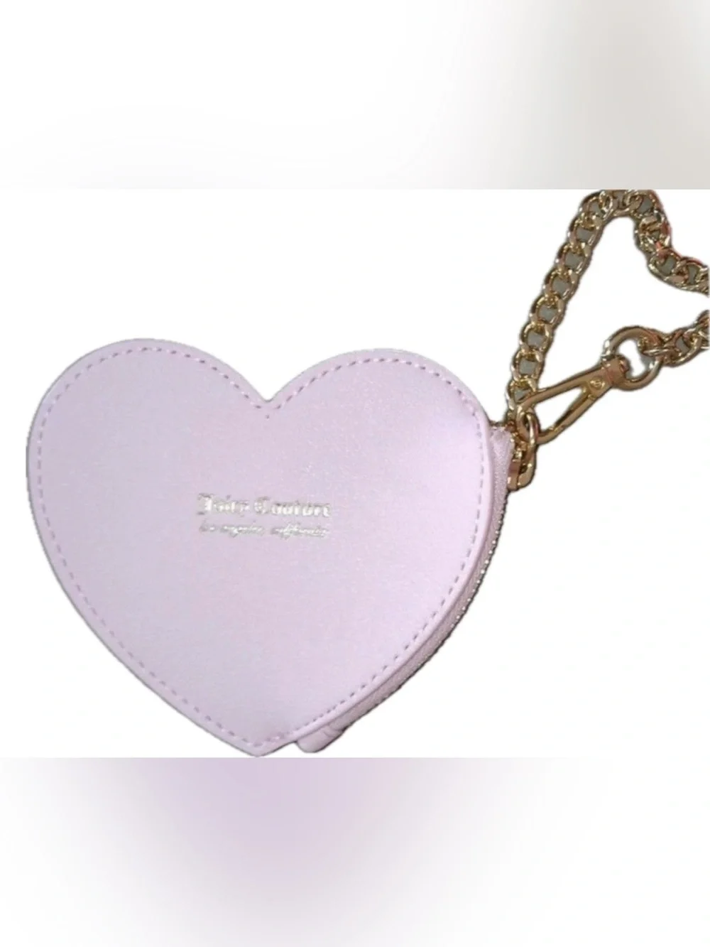 Juicy Couture Pink Heart Key & Card Holder with Gold Chain